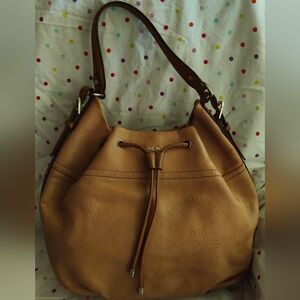 MCMCalfskin Ottomar Drawstring Shoulder Bag Beige
